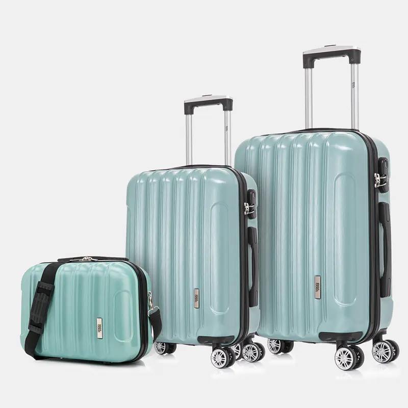 1990s Juego de Maletas Policarbonato Rígida 3 Piezas|Maleta Cabina 55cm|Maleta Mediana 68cm|Neceser 29cm|Menta
