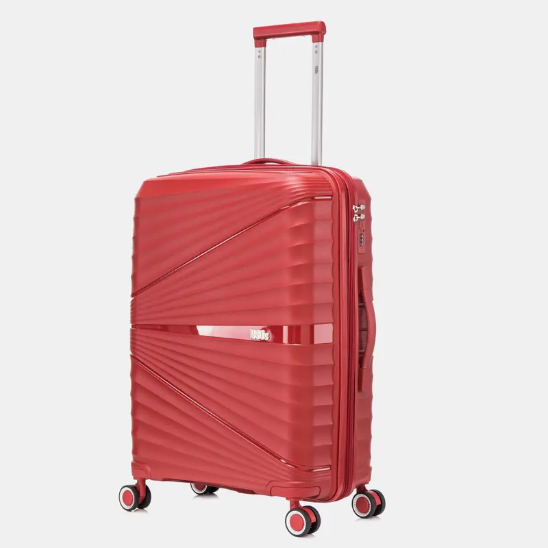 1990s Maleta Mediana extensible 65cm de Polipropileno Choco Rojo