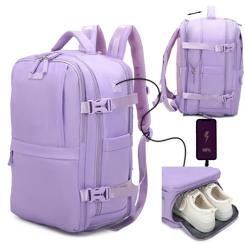 1990s Mochila de viaje cabina expandible para Ryanair 40x25x20-25cm,con bolsa de zapatillas,mochila casual