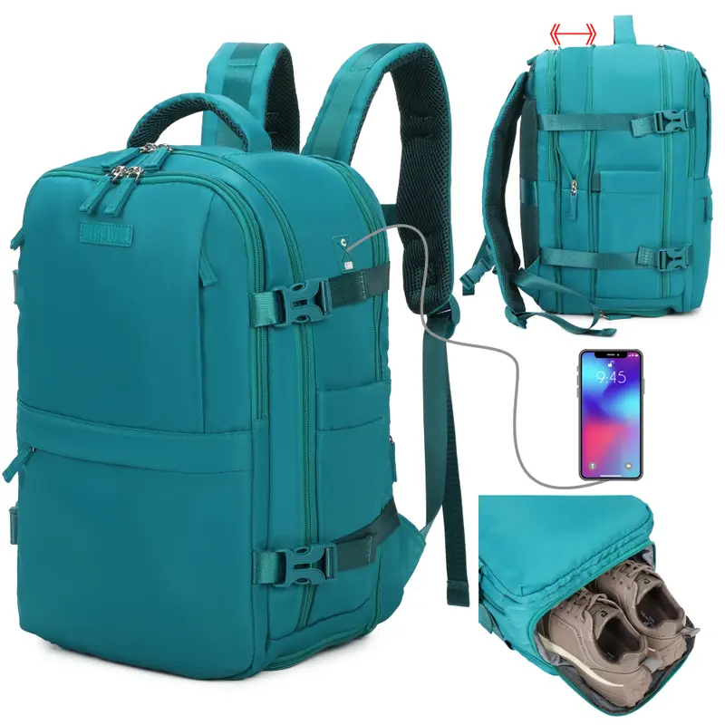 1990s Mochila de viaje cabina expandible para Ryanair 40x25x20-25cm,con bolsa de zapatillas,mochila casual