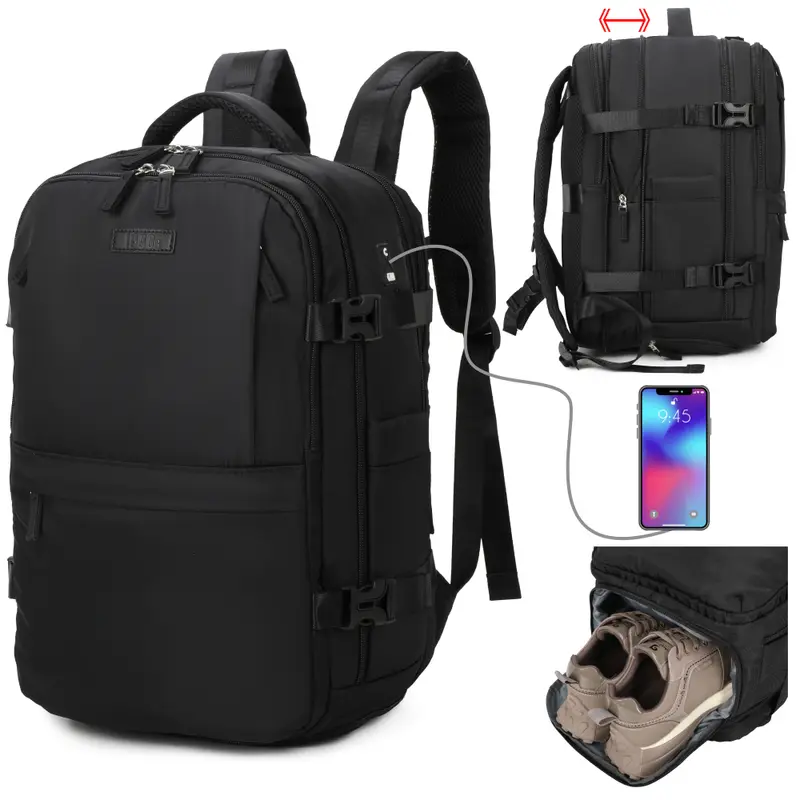 1990s Mochila de viaje cabina expandible para Ryanair 40x25x20-25cm,con bolsa de zapatillas,mochila casual