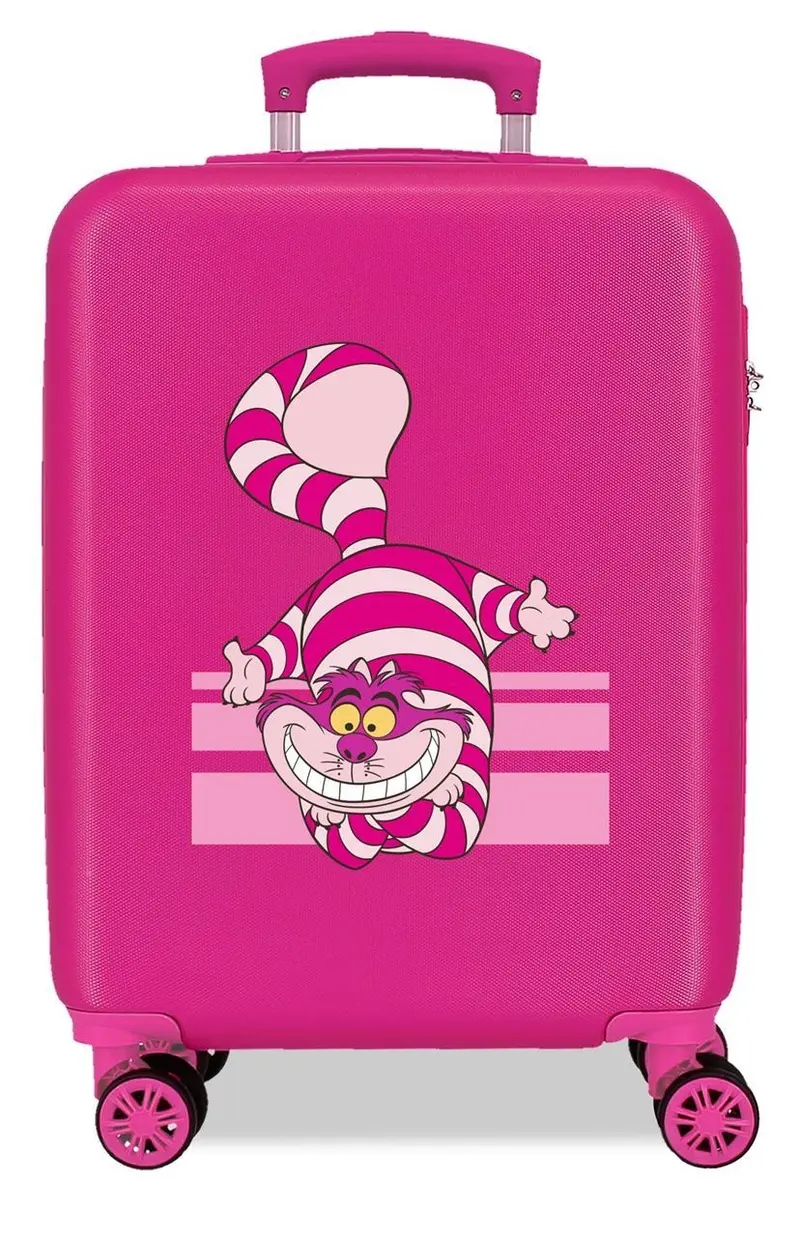 2111141 TROLLEY ABS 55CM. 4R. GATO RISÓN FUCSIA