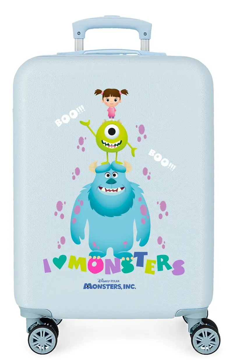 2451763 TROLLEY ABS 55CM. 4R. MONSTERS BOO! AZUL CLARO