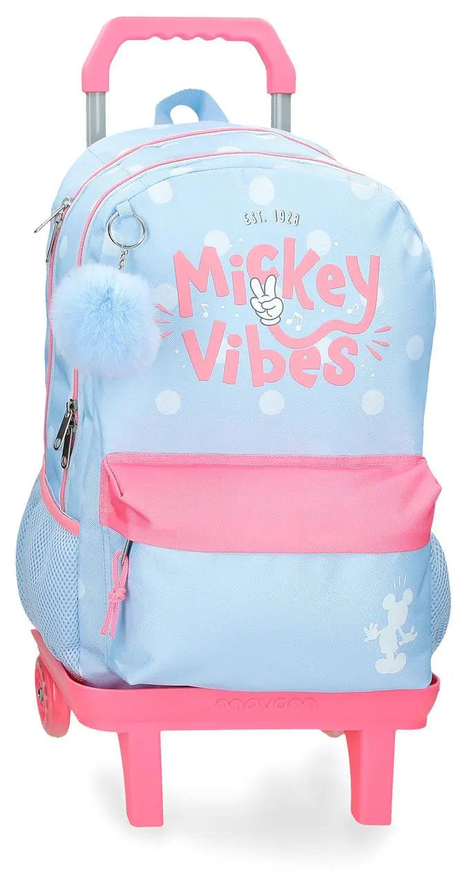 31325T1 MOCHILA ADAP. 44CM 2C. C/CARRO. MICKEY VIBES