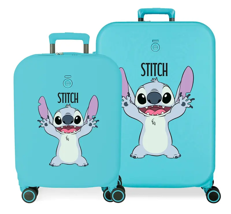 3199546 SET/2 TROLLEY ABS 55-70CM.4R.ENSO STITCH PLAYFUL AZU