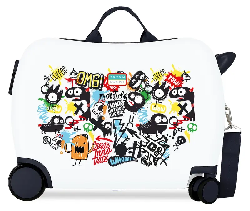 3279841 MALETA INF.ABS 4R.(2 MULTI.) 50CM. MOVOM MONSTERS BL