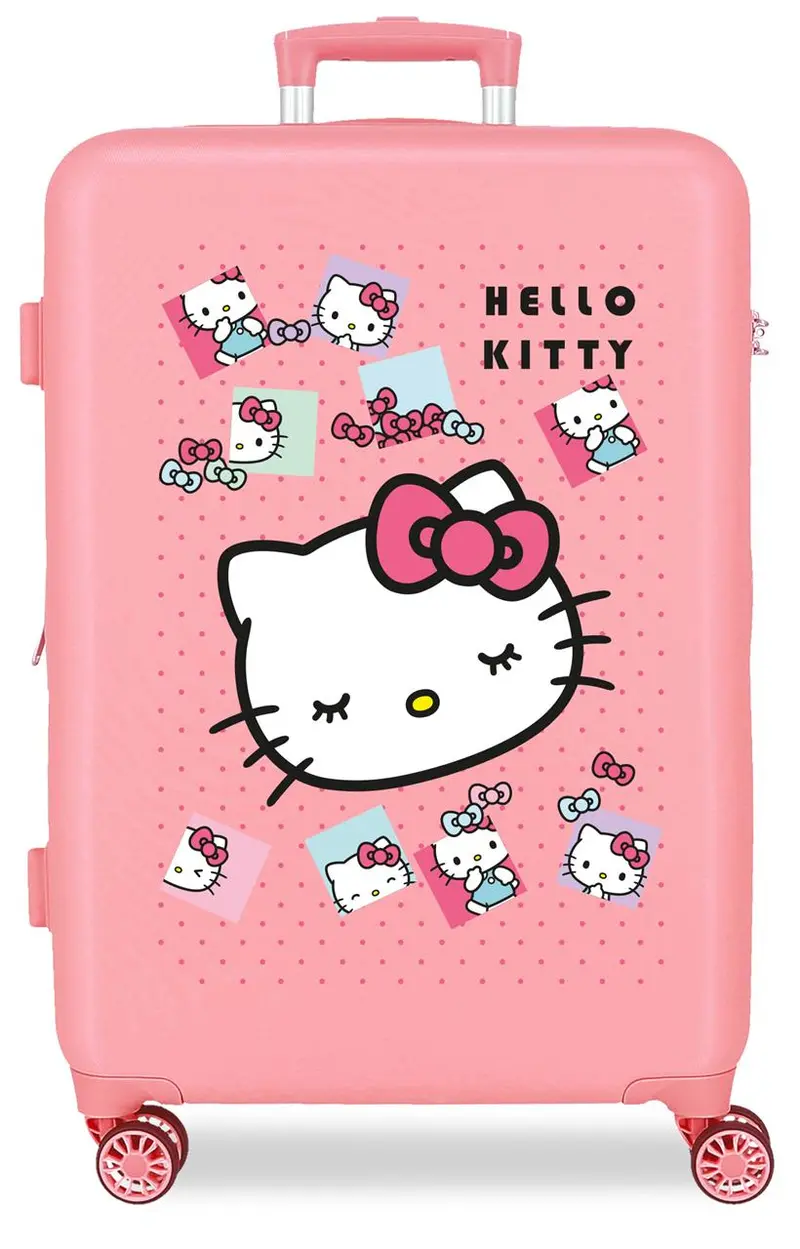 3341242 TROLLEY ABS 65CM. 4R. HELLO KITTY BOWS ROSA