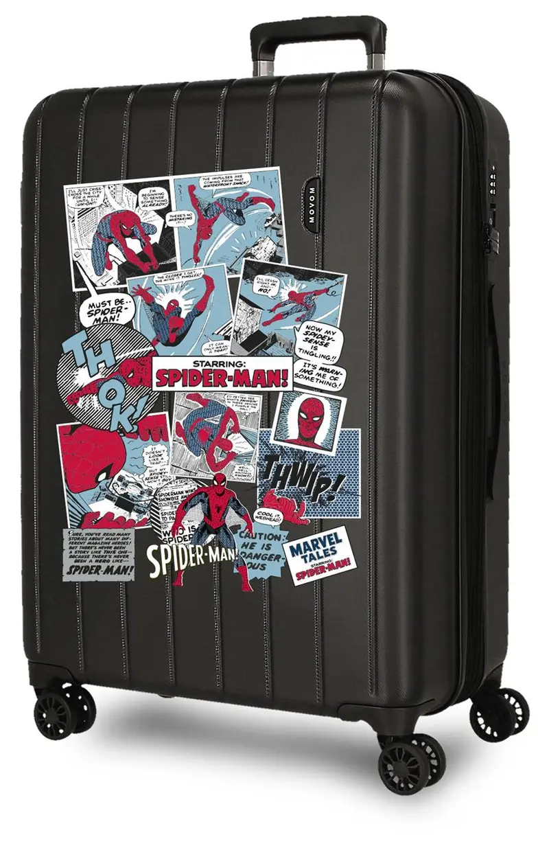 3489241 TROLLEY ABS 68CM. C/EXP. 4R. SPIDERMAN COMIC NEGRO
