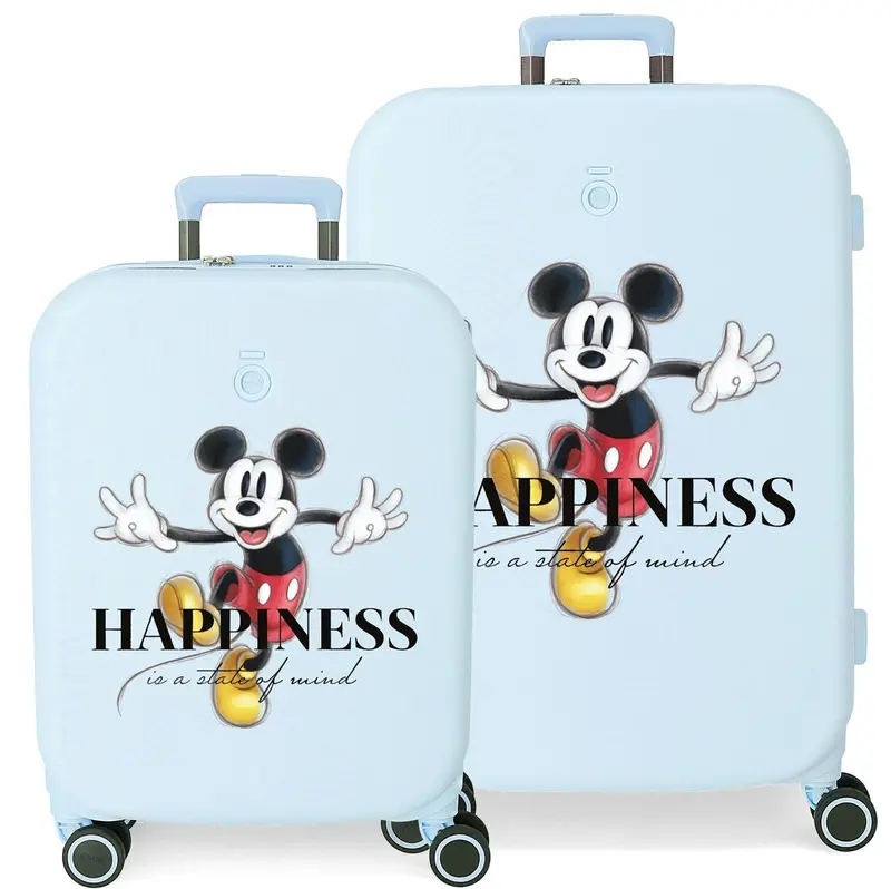 3669521 SET/2 TROLLEY ABS  55-70CM.4R. MICKEY HAPPINESS TURQ