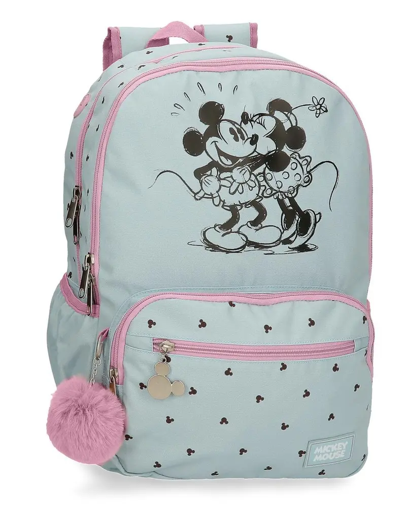 3792721 MOCHILA 44CM 2C. MICKEY Y MINNIE KISSES