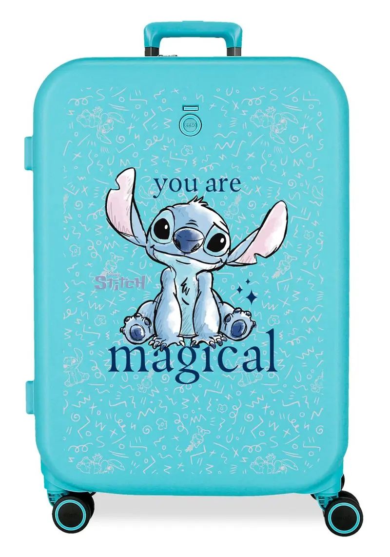3859224 TROLLEY ABS 70CM.4R.STITCH YOU ARE MAGICAL AZUL TURQ