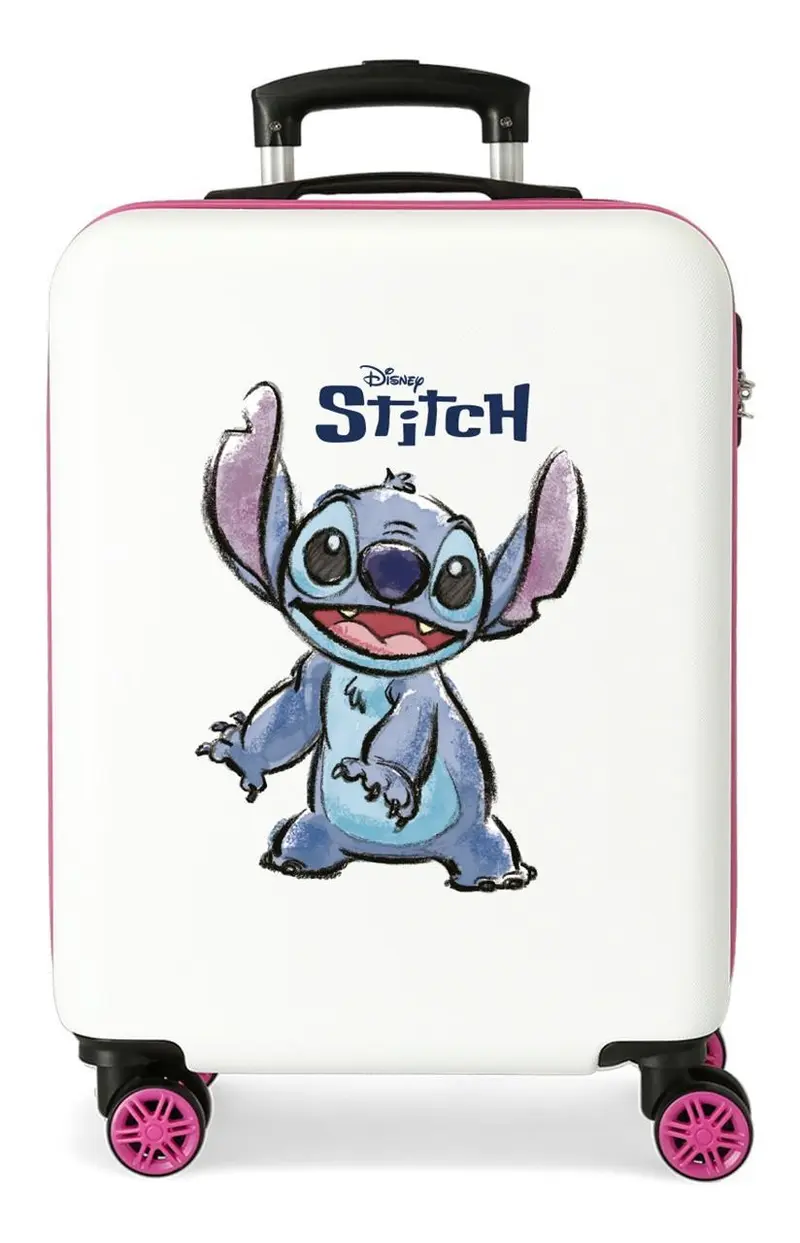4041141 TROLLEY ABS 55CM.4R. ADORABLE STITCH BLANCO