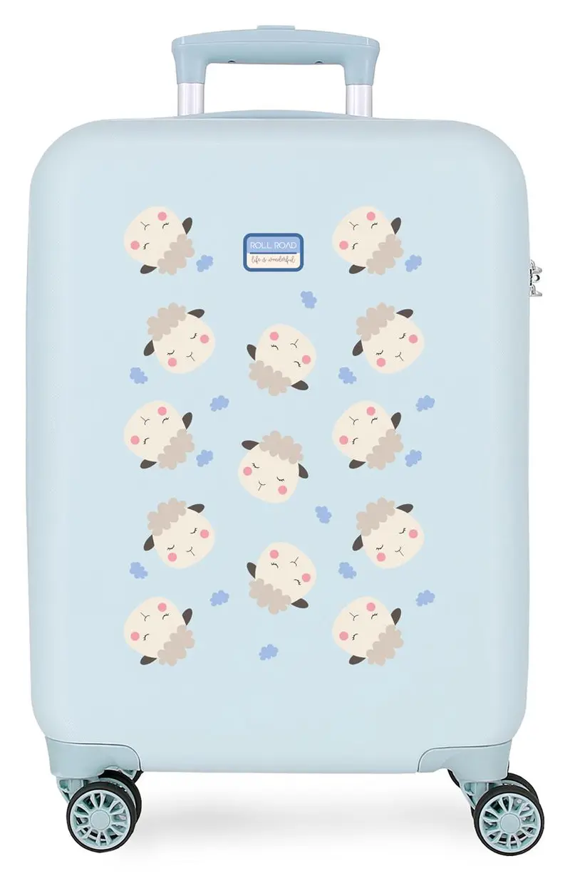 4191111 TROLLEY ABS 55CM. 4R. RR BABY PETS SHEEPS AZUL CLARO