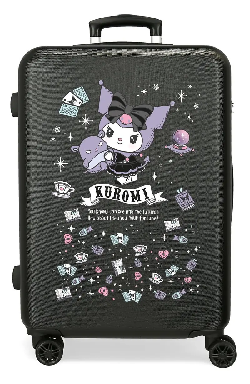 4251212 TROLLEY ABS 65CM. 4R. KUROMI FORTUNE TELLING NEGRO