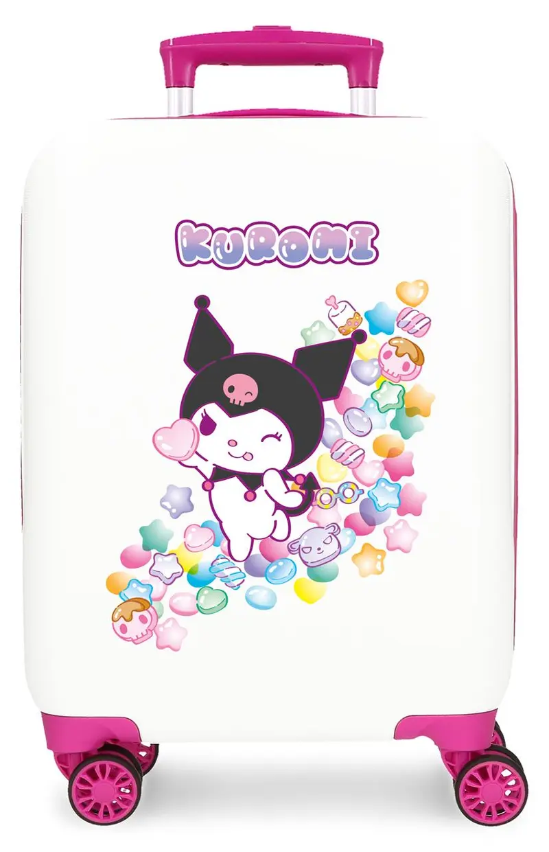 4281316 TROLLEY ABS 50 CM.4R. KUROMI CANDIES BLANCO-FUCSIA