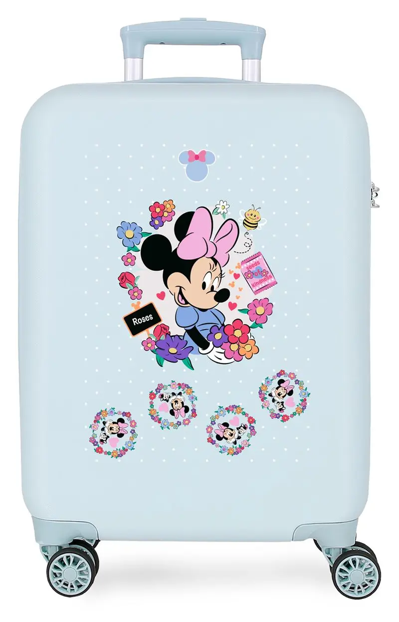 4311111 TROLLEY ABS 55CM. 4R. MINNIE FLOWERS AZUL CLARO