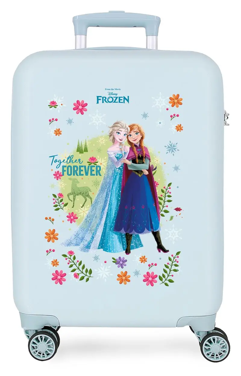 4341111 TROLLEY ABS 55CM. 4R. FROZEN FOREVER AZUL CLARO
