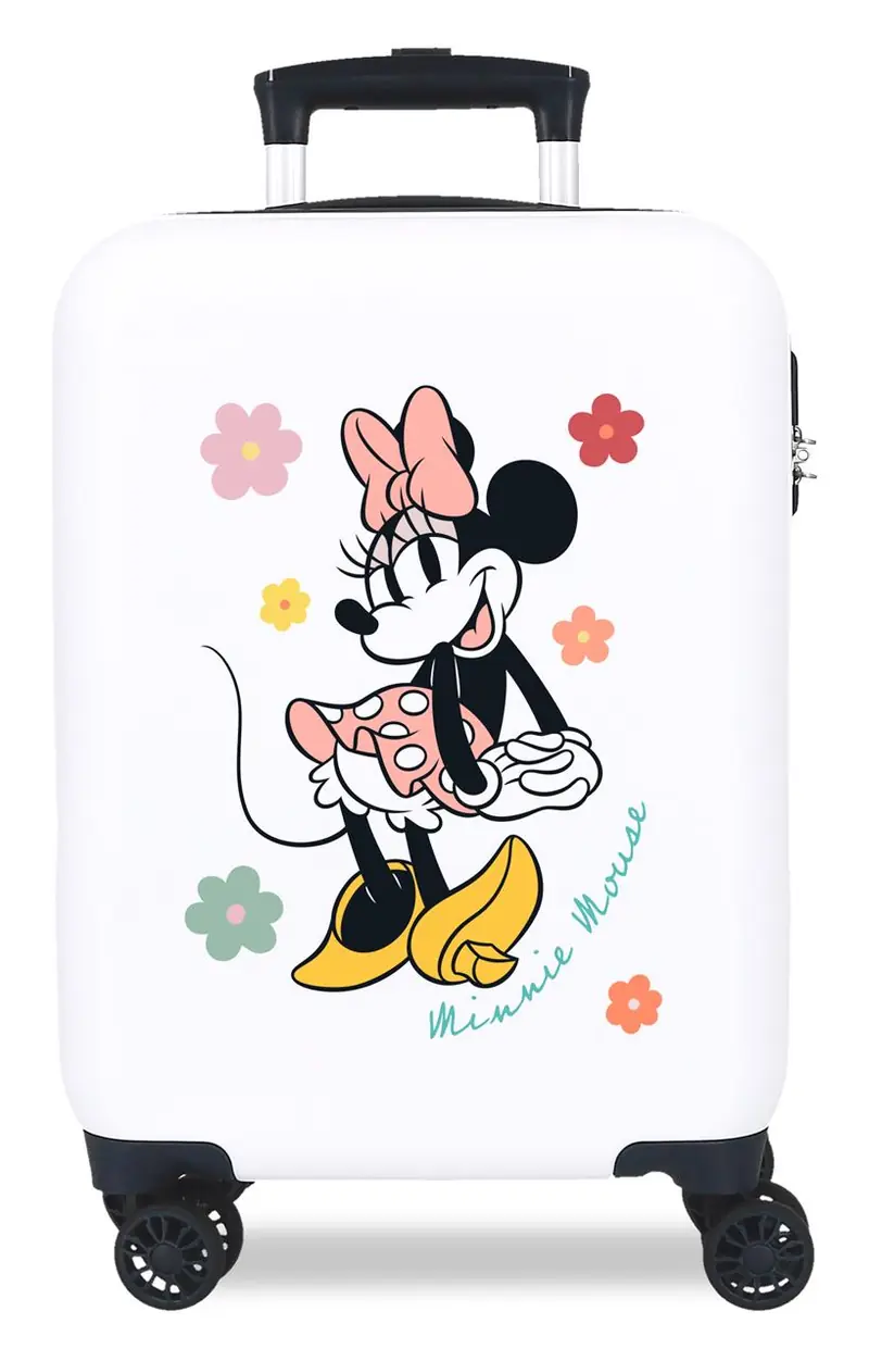 4751343 TROLLEY ABS 50CM. 4R. MINNIE FLOWERS BLANCO/MARINO