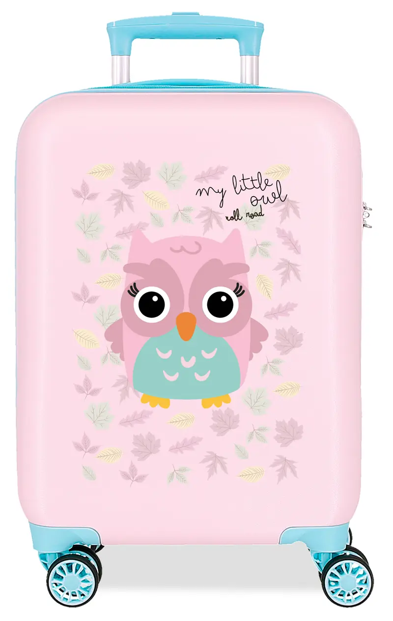 4991346 TROLLEY ABS 50 CM.4R RR HAPPY PETS OWL ROSA-TRUQUESA