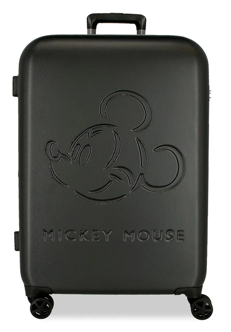 5418821 TROLLEY ABS 70CM. C/EXT. 4R. MICKEY GOOD TRIP NEGRO
