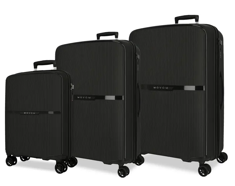 5519421 SET/3 TROLLEY PP. 56-66-76CM. 4R. MOVOM MOON NEGRO