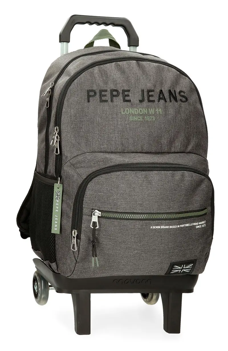 69125T2 MOCHILA ADAP. 45CM 2C. C/CARRO. PJL EDMON GRIS