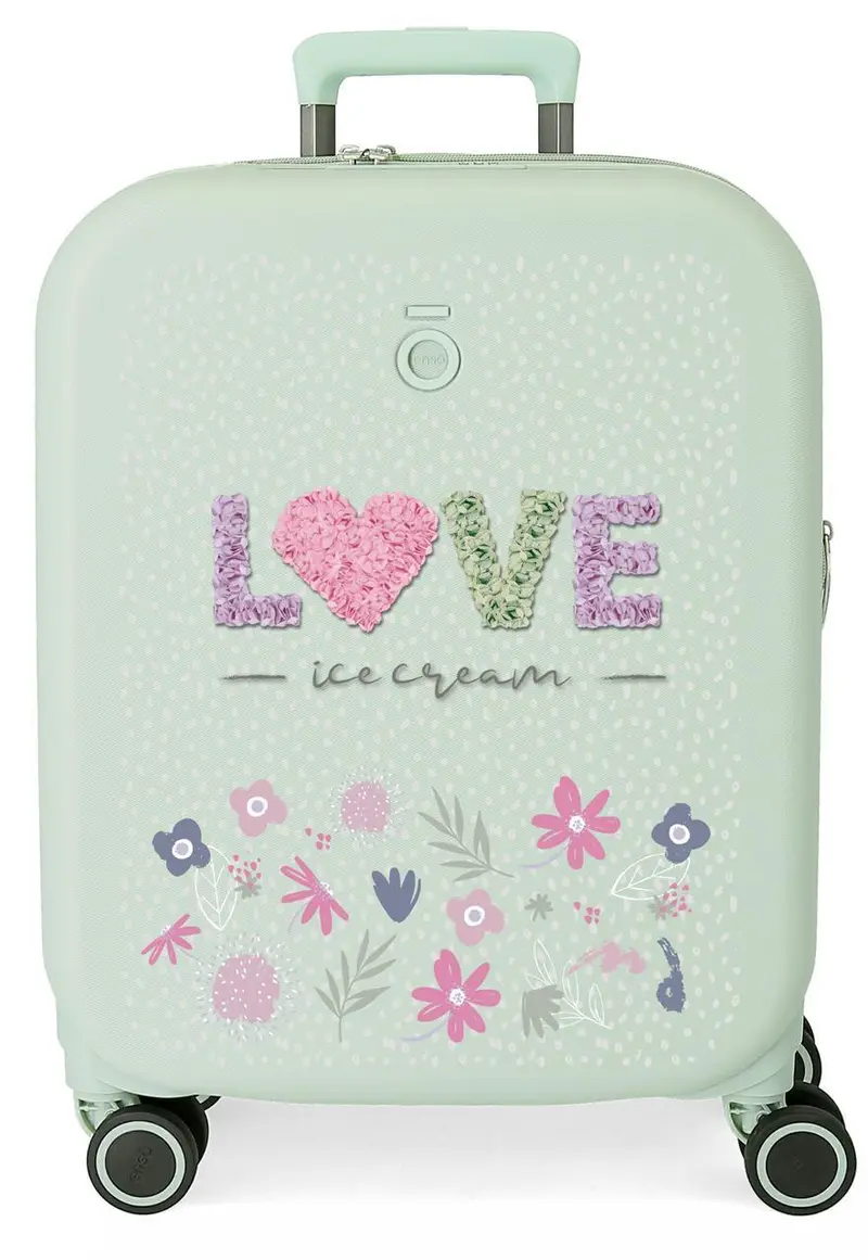 9569124 TROLLEY ABS 55CM. 4R. ENSO LOVE ICE CREAM VERDE MENT