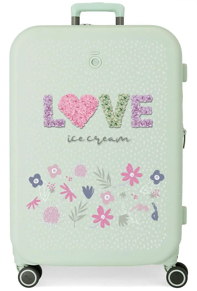 9569224 TROLLEY ABS 70CM. 4R. ENSO LOVE ICE CREAM VERDE MENT