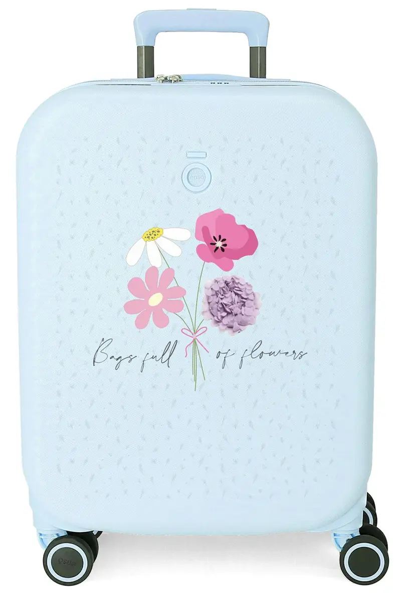 9779121 TROLLEY ABS 55CM. 4R. ENSO FULL OF FLOWERS TURQUESA