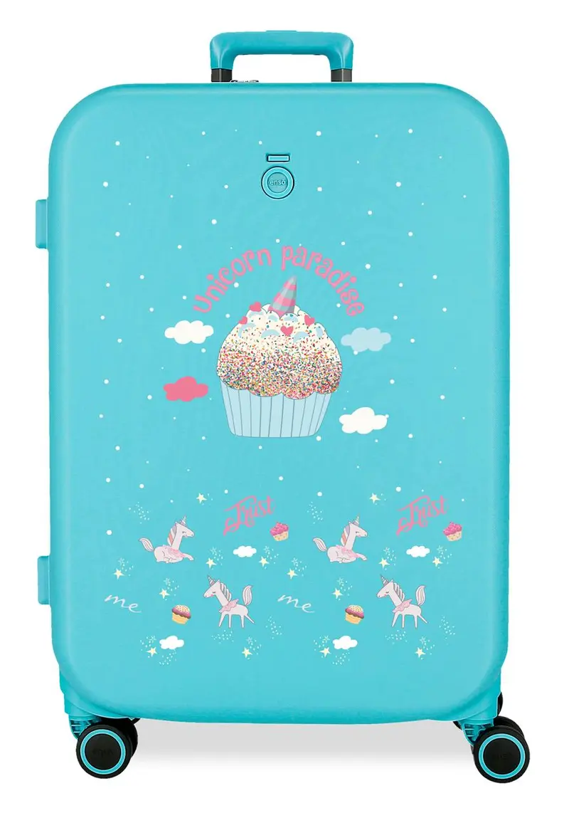 9949221 TROLLEY ABS 70CM.4R. UNICORN PARADISE TURQUESA AZUL