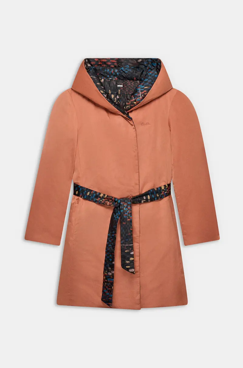 Abrigo acolchado estampado Blossom con capucha