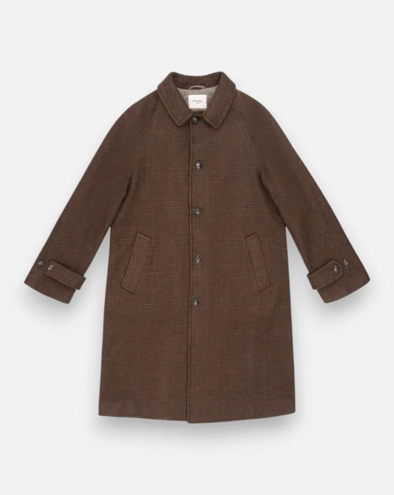 Abrigo Circolo Raglan Coat Wool Check