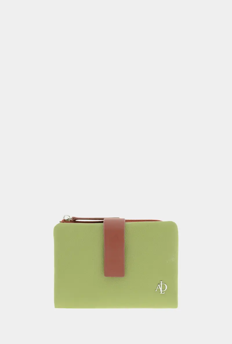 Adapell Cartera Piel RFID 12cm - Brisa Verde Sage