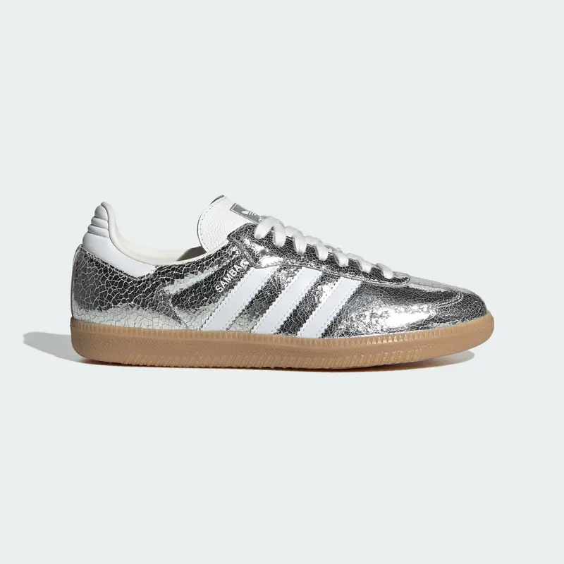 adidas Samba OG Plata Metalizada Cracked (Mujer)