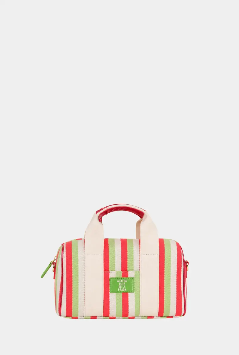 Agatha Ruiz De La Prada Bolso De Mano Bowling Lona Líneas