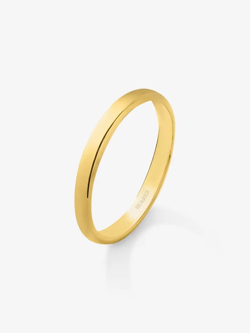 Alianza de boda de oro amarillo de 18K