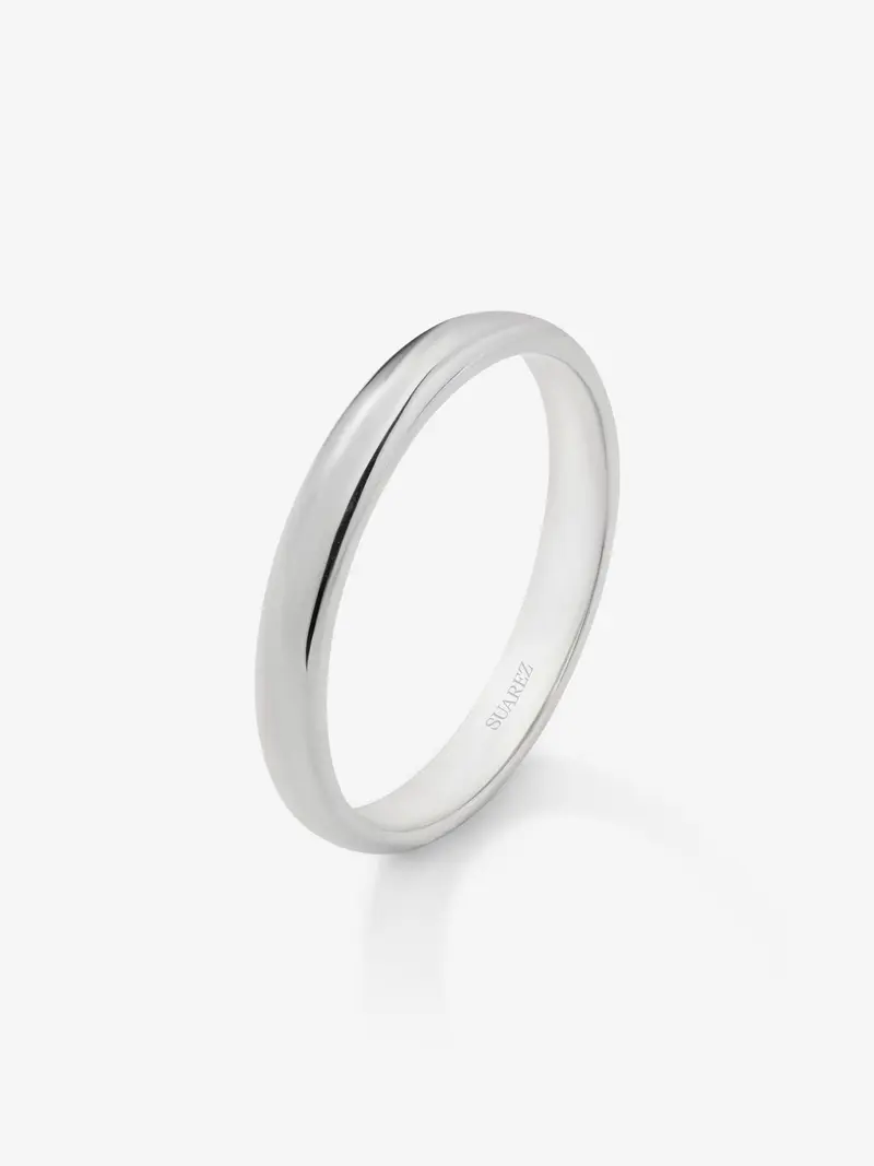Alianza de boda de oro blanco de 18K