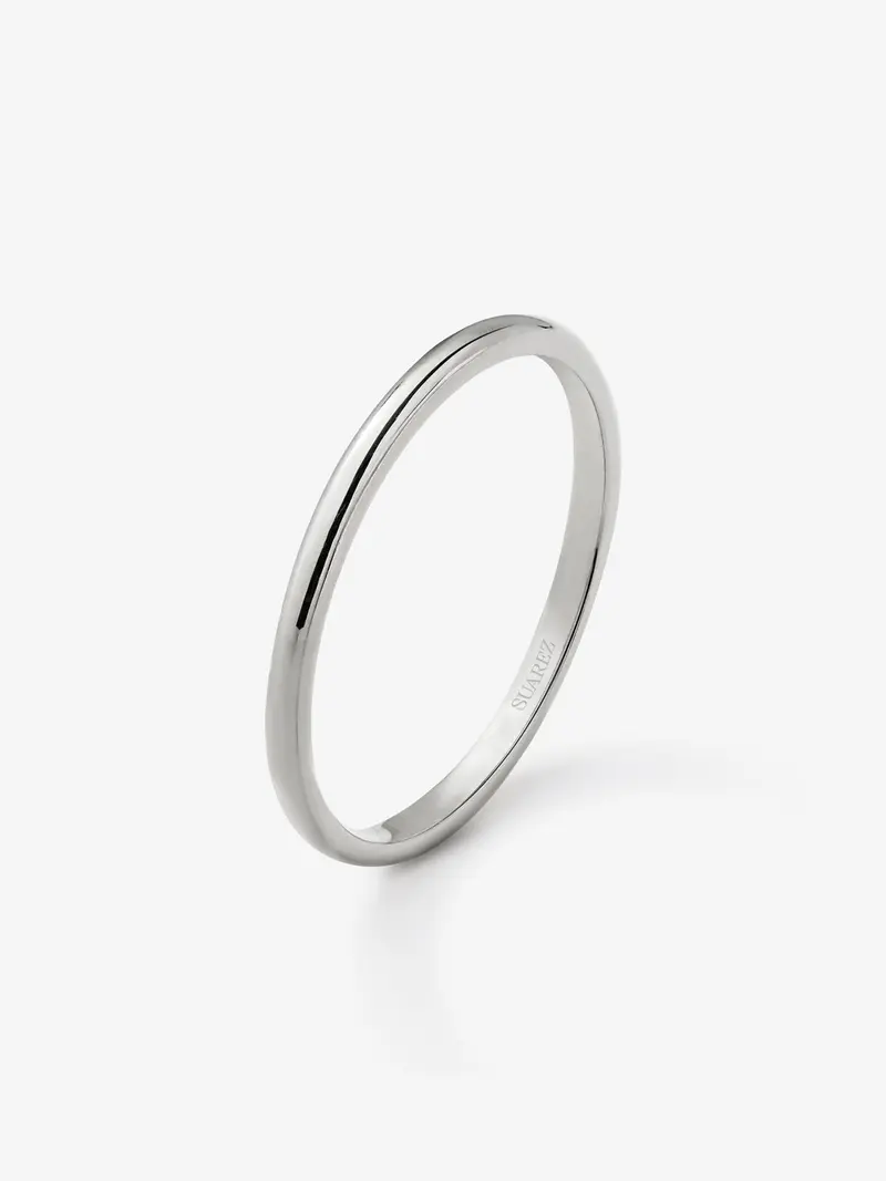 Alianza de boda de oro blanco de 18K