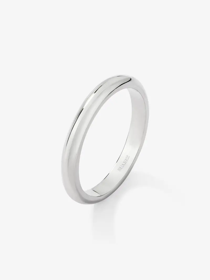 Alianza de boda de oro blanco de 18K