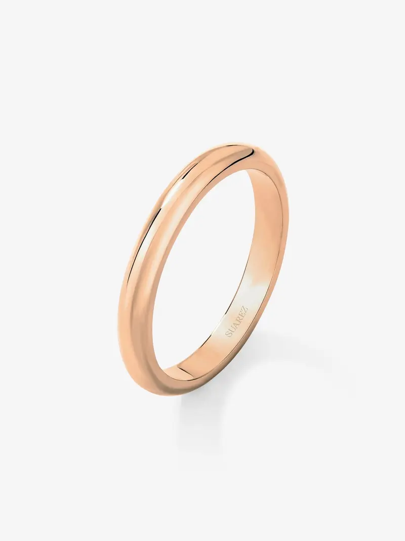 Alianza de boda de oro rosa de 18K