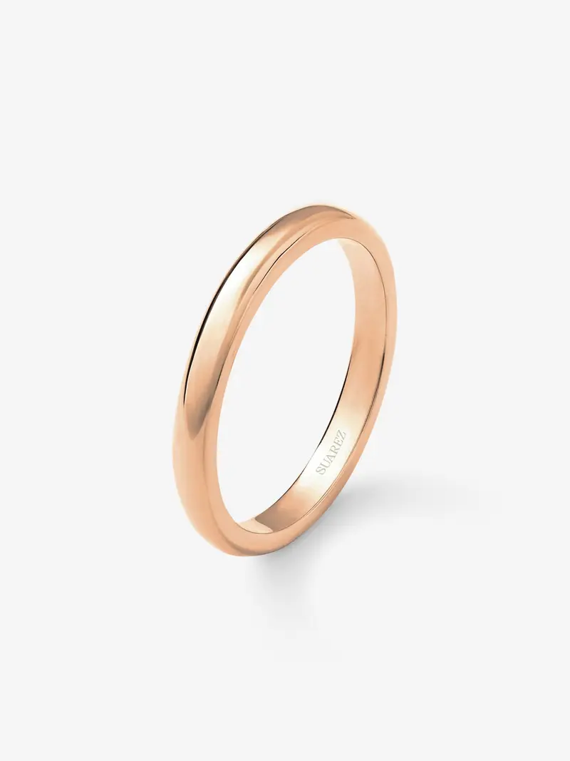 Alianza de boda de oro rosa de 18K