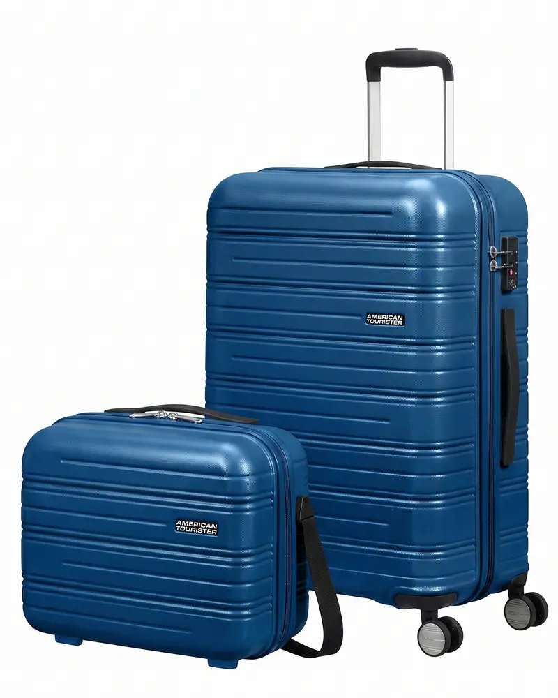 AMERICAN TOURISTER SET DE MALETA MEDIANA Y NECESER RIGIDO HIGH TURN