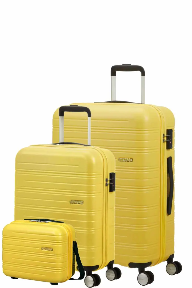 AMERICAN TOURISTER SET DE MALETAS + NECESER HIGH TURN- Amarillo