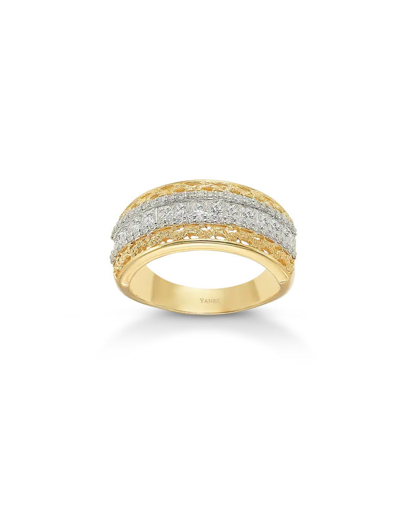 Anillo Adoquín diamantes, oro