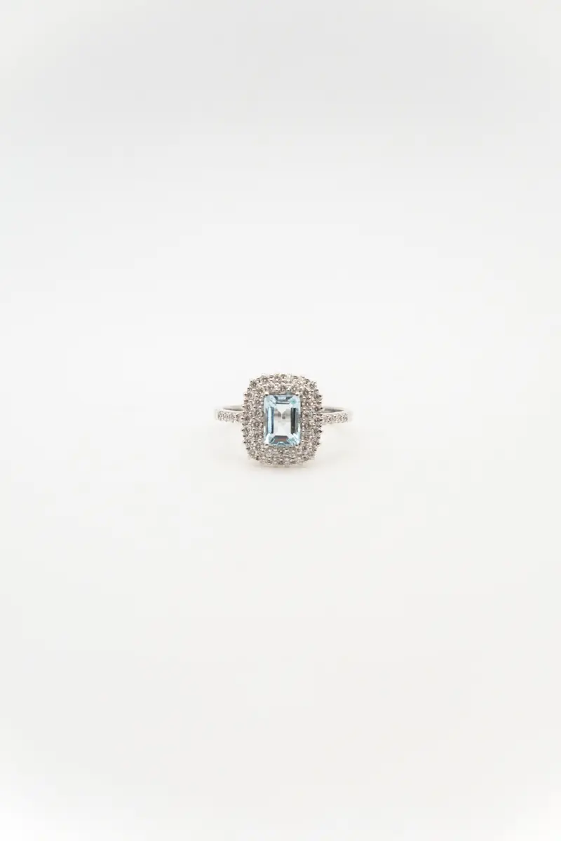 Anillo AguaMarina Doble