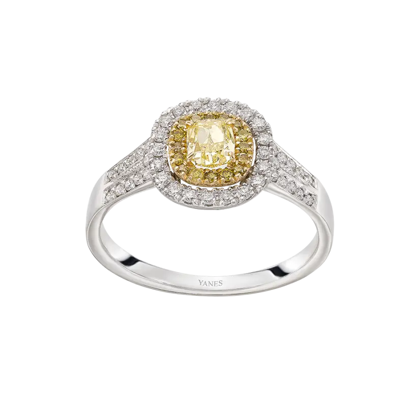 Anillo Alex diamantes, oro blanco
