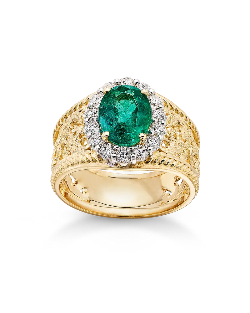 Anillo Almanzor esmeralda, oro