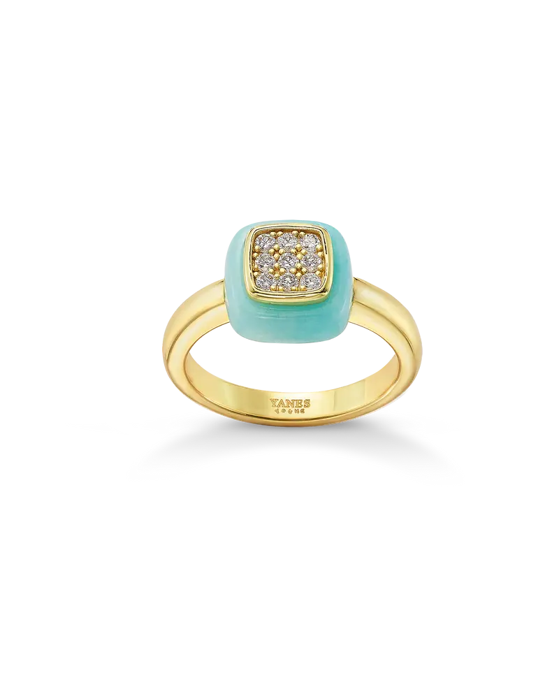 Anillo Atlas amazonita, plata dorada
