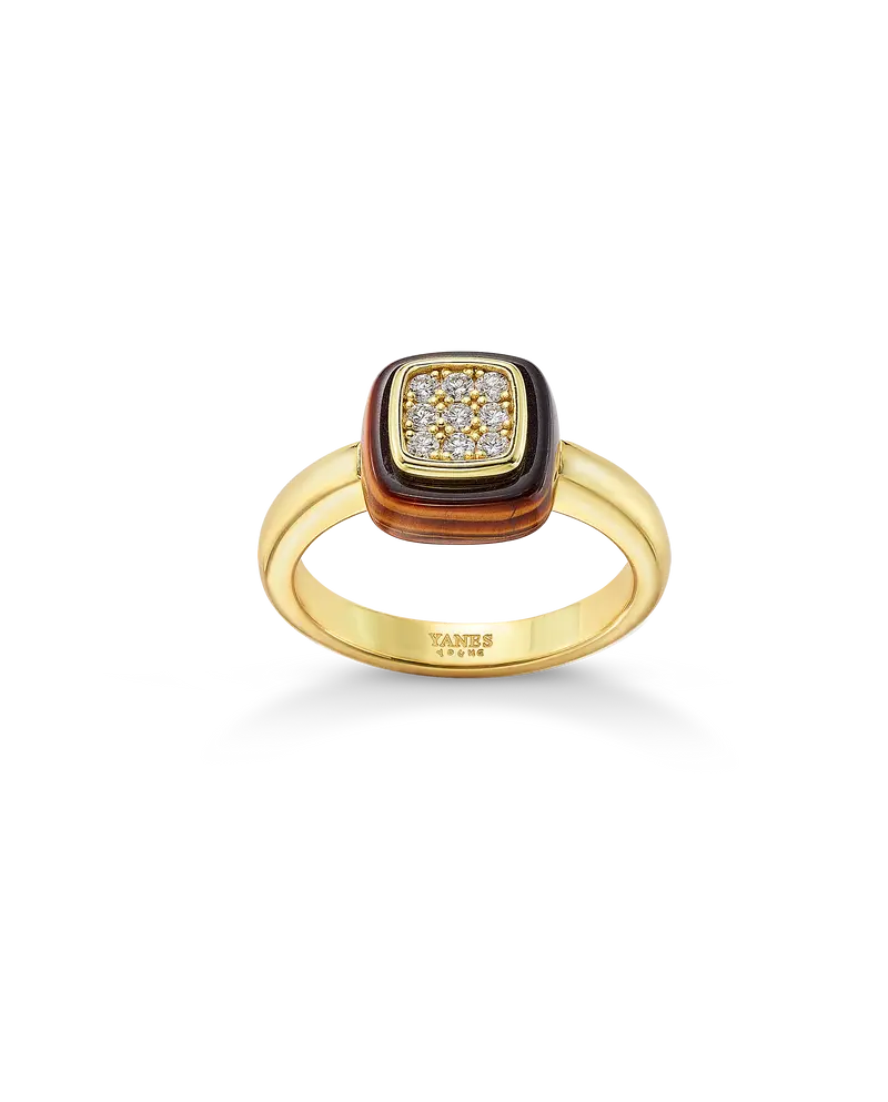 Anillo Atlas ojo de tigre, plata dorada