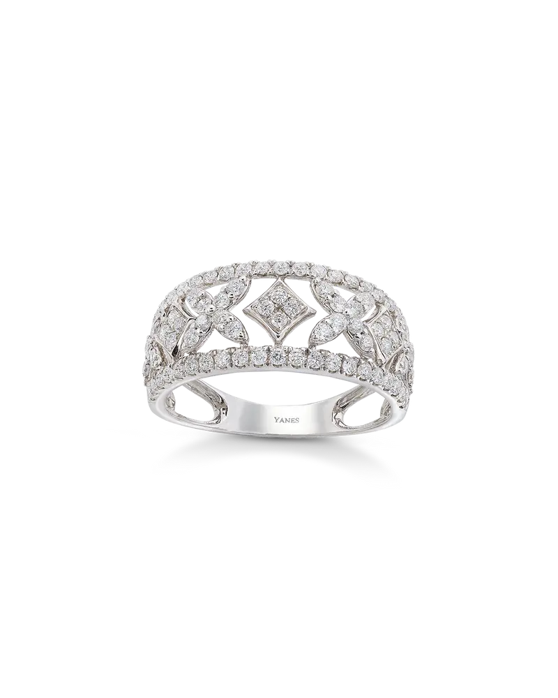 Anillo Beatrice diamantes, oro blanco